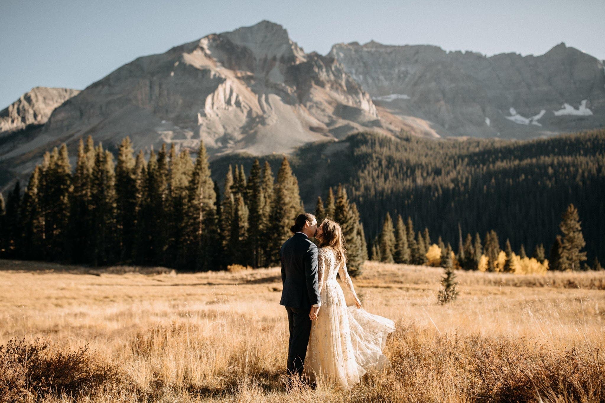 Sweet Mountain Elopement with their Furbaby in Telluride