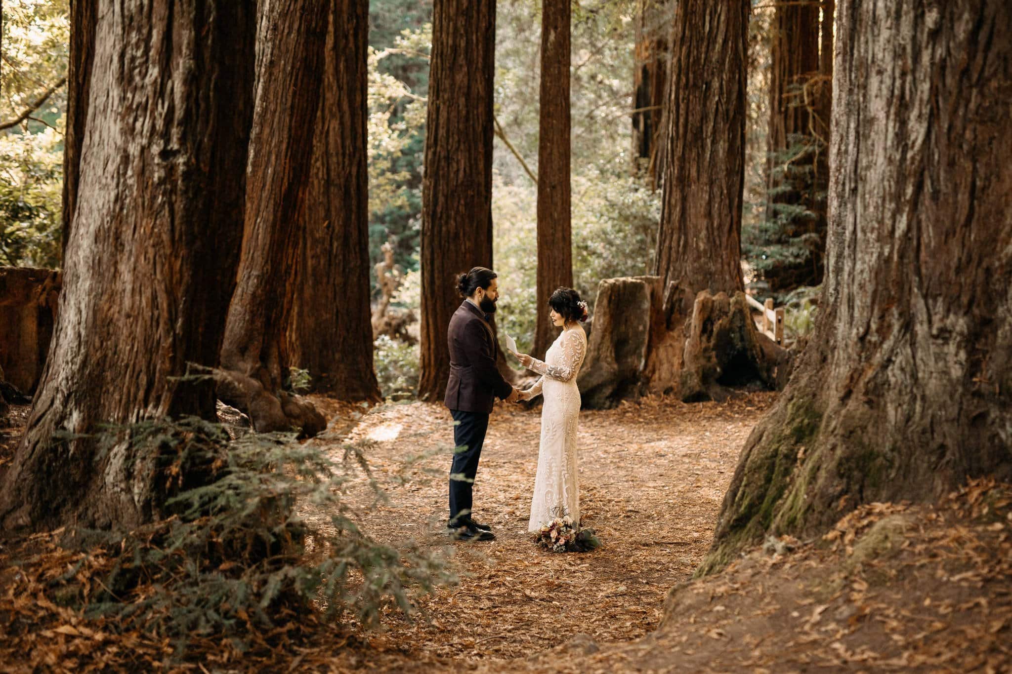 Elopement in the California Redwoods at Muir Beach