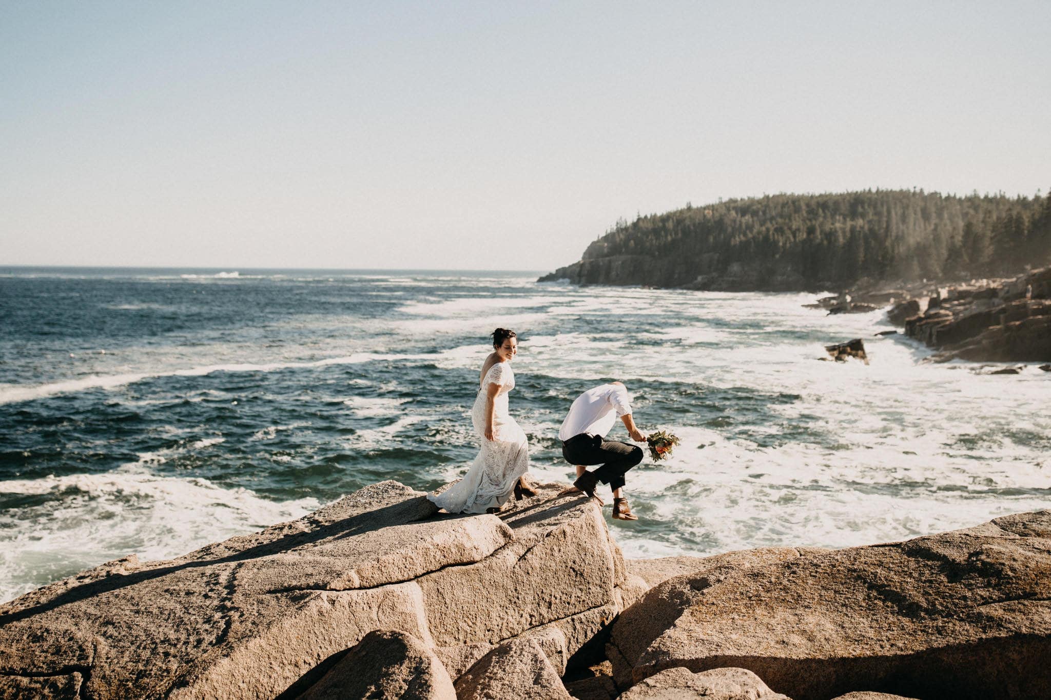 Adventurous Elopement in Acadia National Park