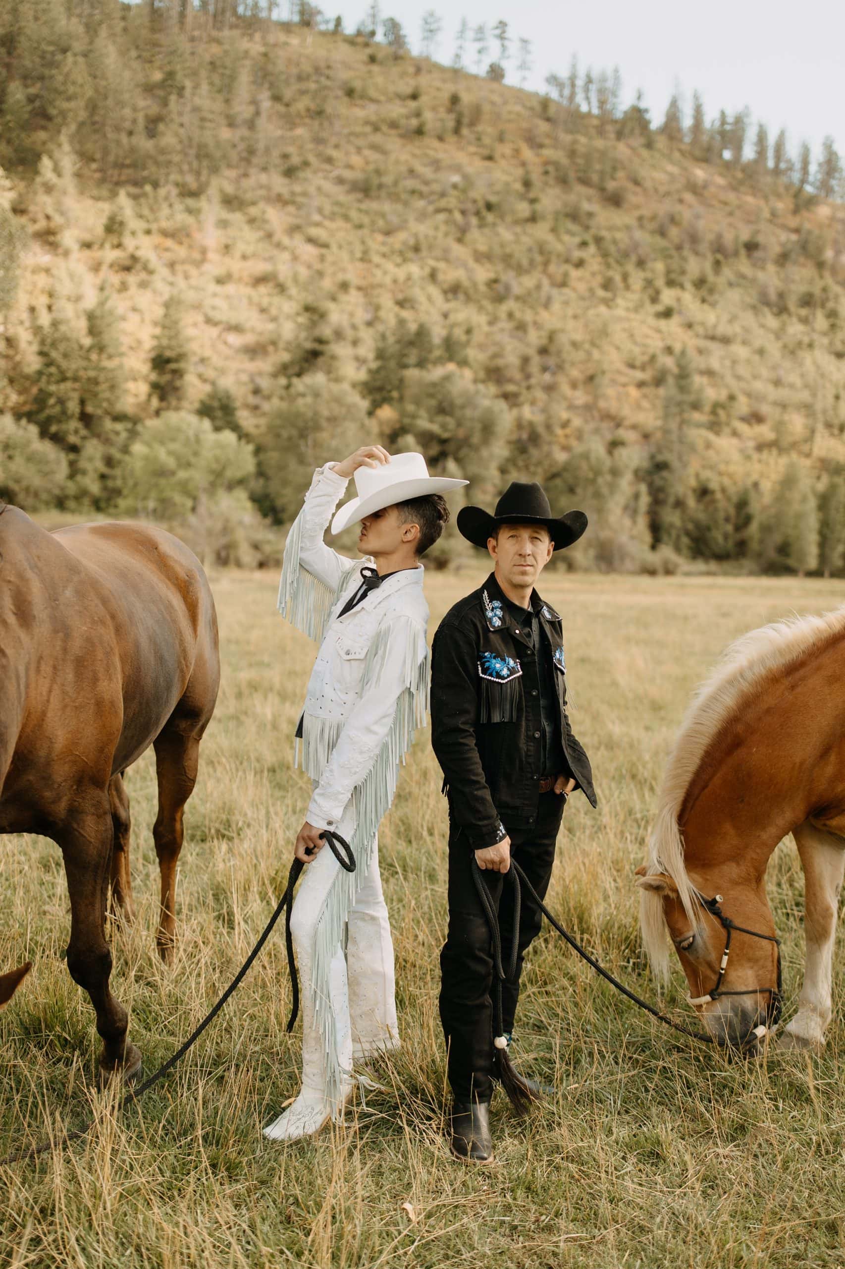 Levi’s Same-Sex Cowboy Shoot with custom levis suit
