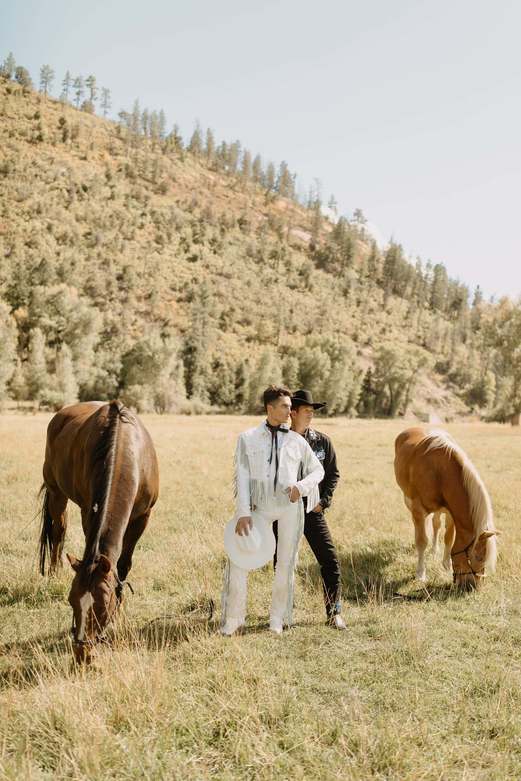 Levi’s Same-Sex Cowboy Shoot with custom levis suit