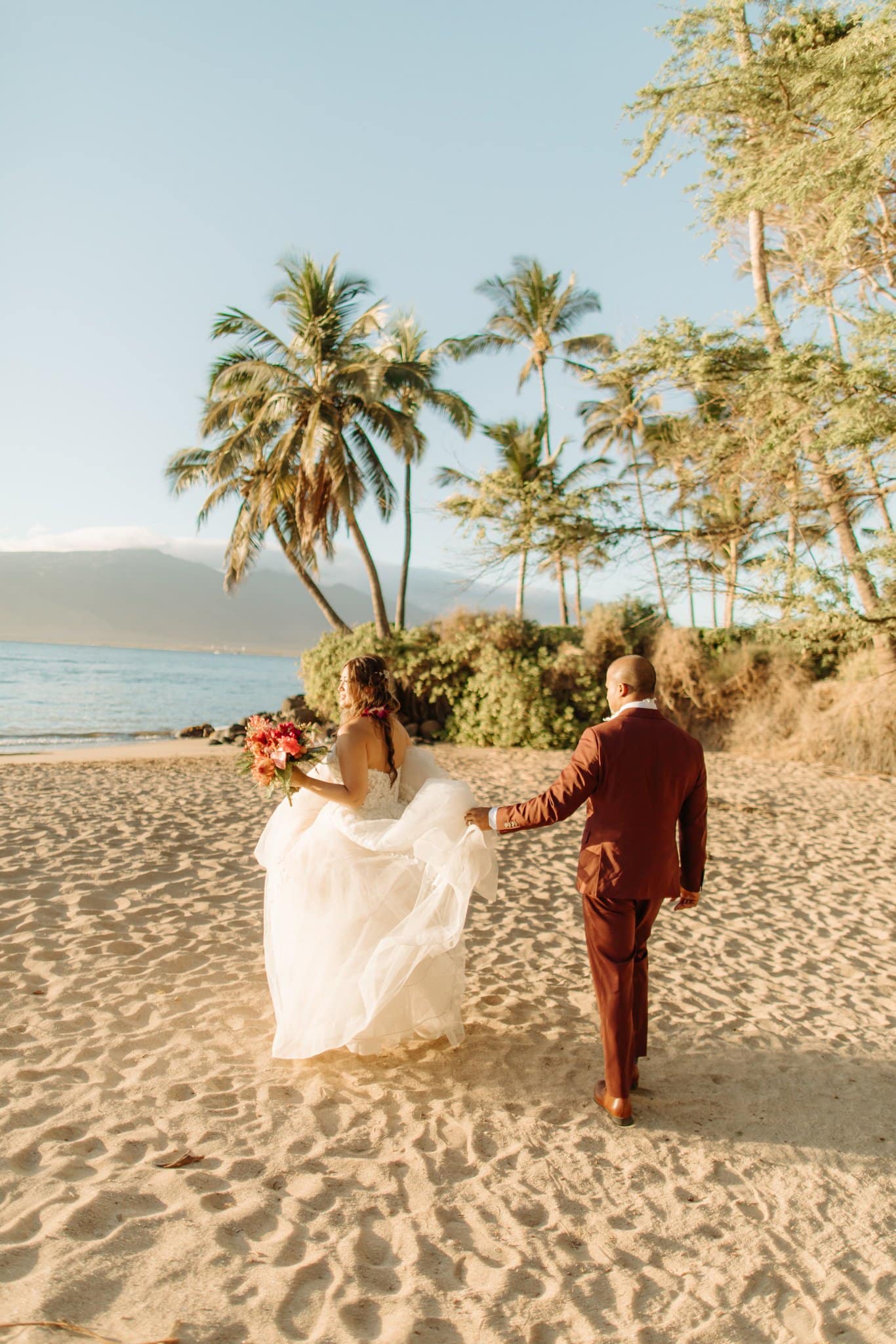 sunset wedding portraits on the beach in maui