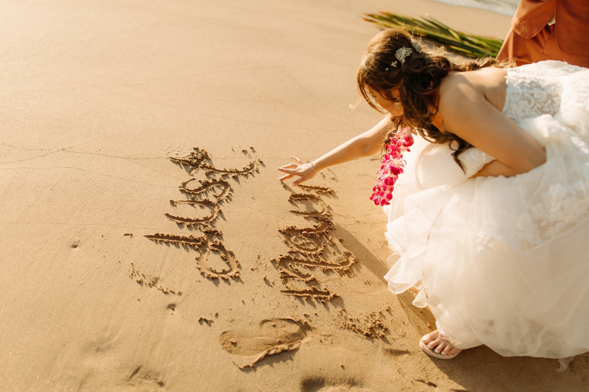 sunset wedding portraits on the beach in maui