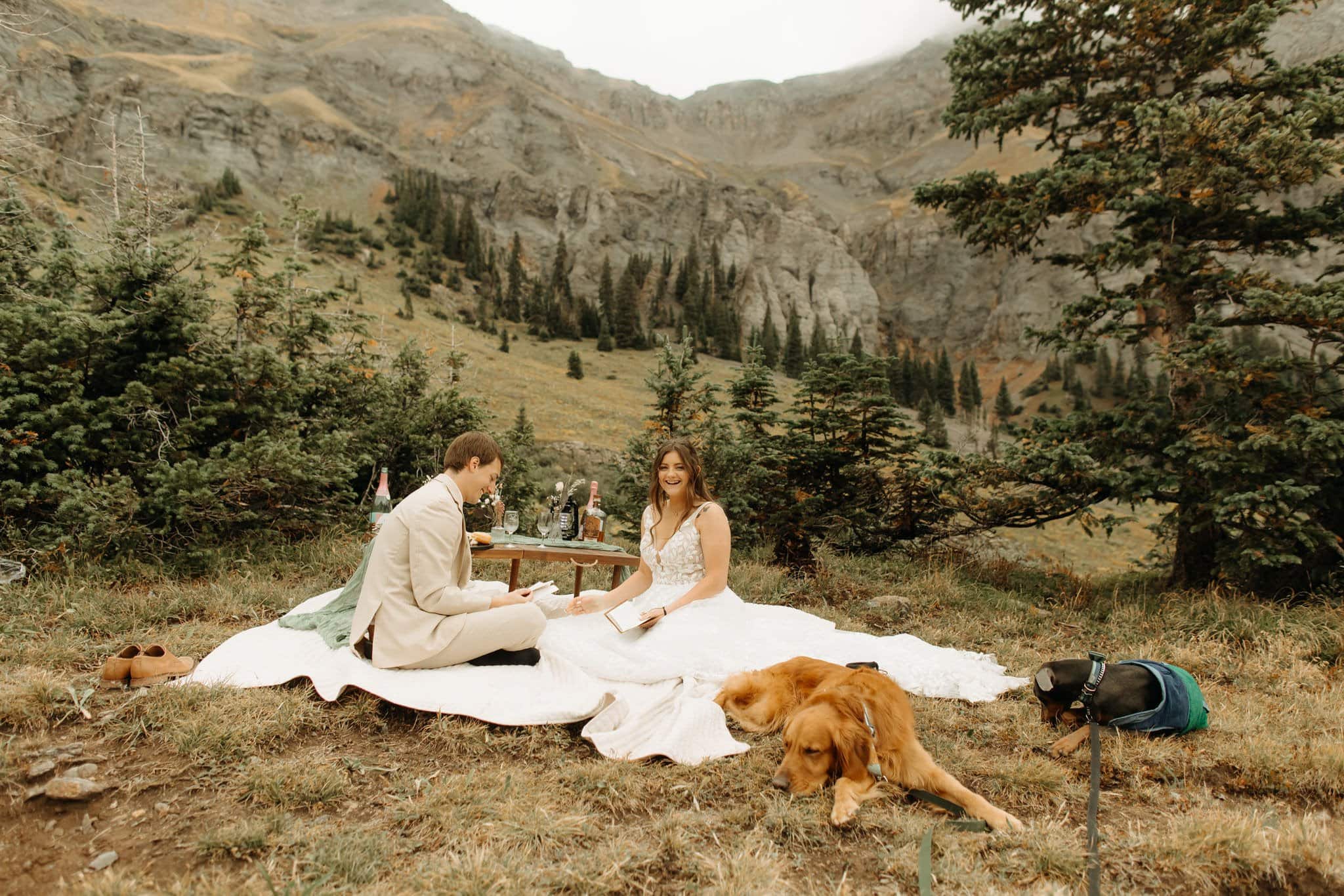 elopement picnic with dogs in ouray colorado