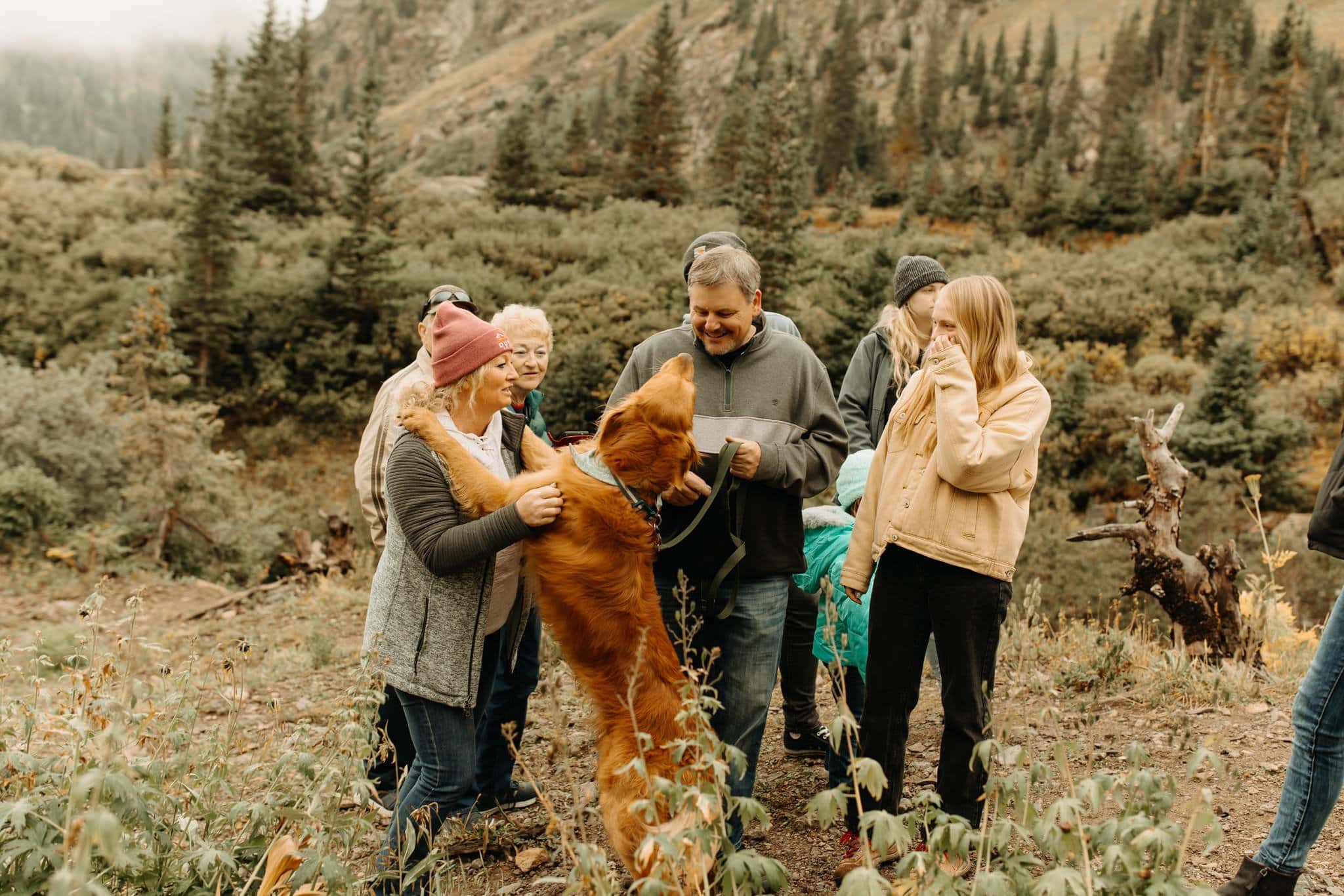 waterfall Elopement with family in Ouray