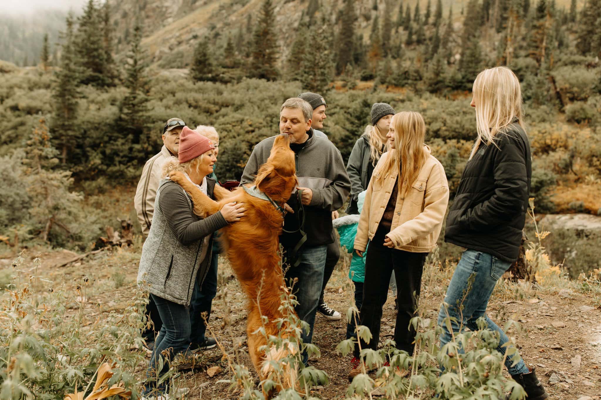 waterfall Elopement with family in Ouray