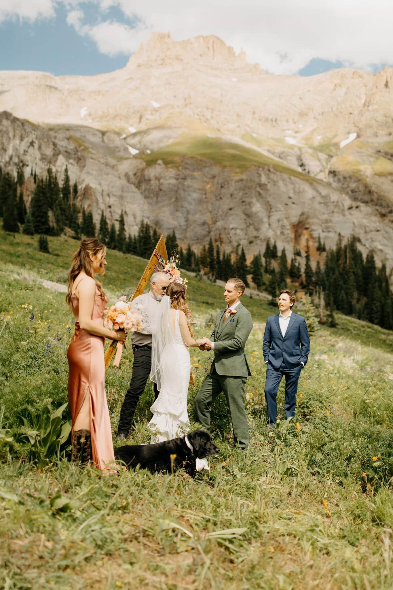 romantic elopement among the wildflowers in Ouray