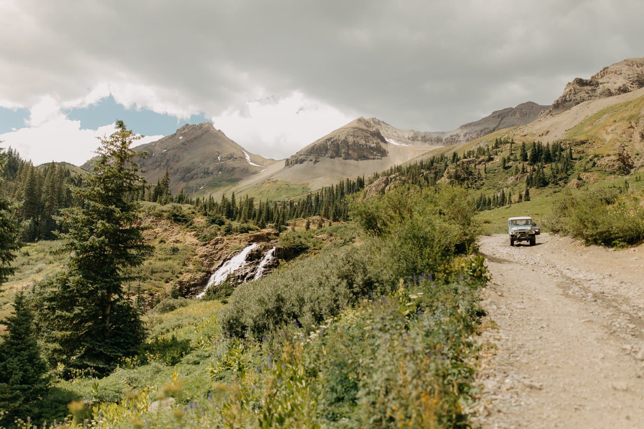 romantic elopement among the wildflowers in Ouray