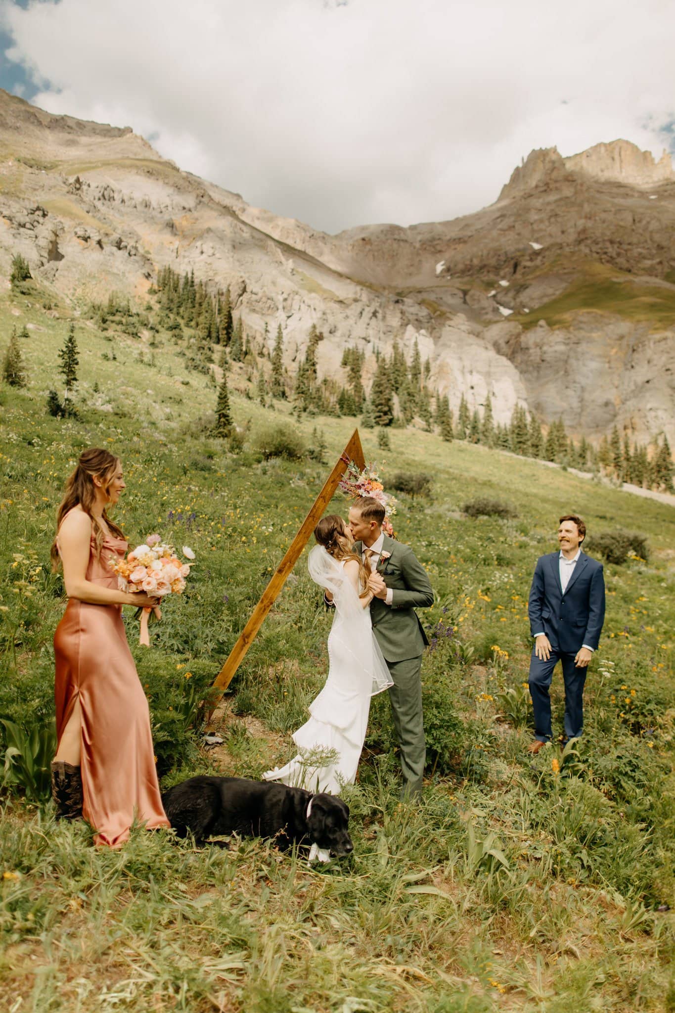 romantic elopement among the wildflowers in Ouray