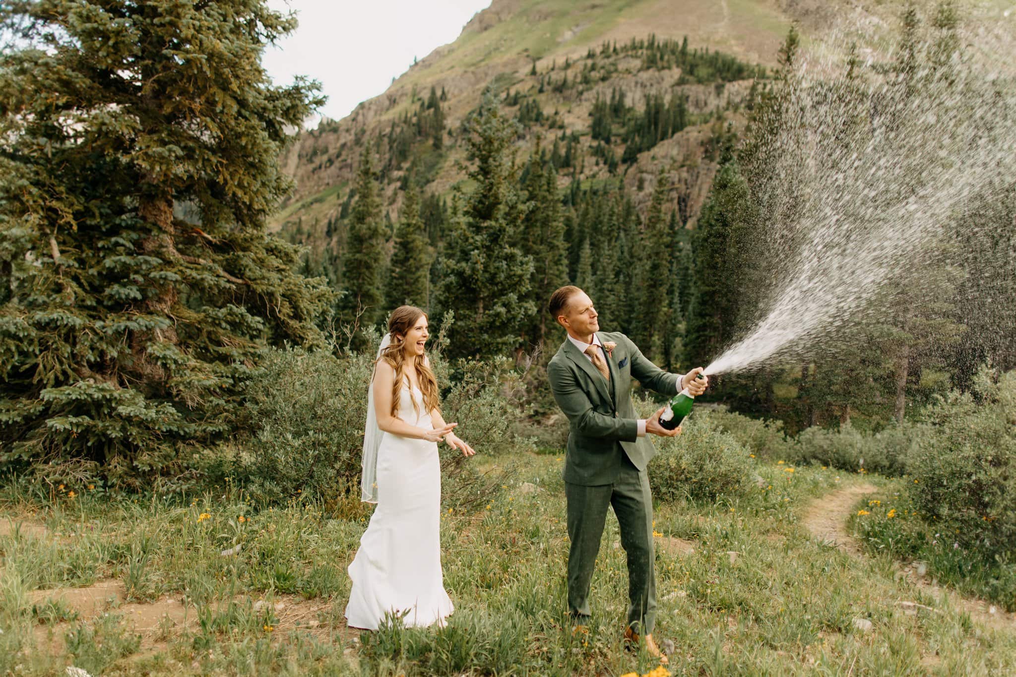 romantic elopement among the wildflowers in Ouray