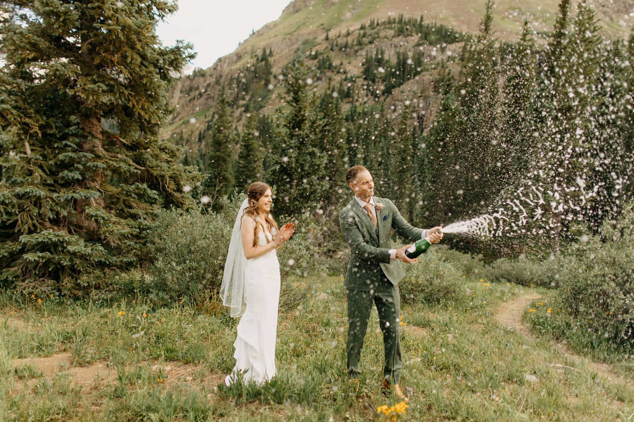 romantic elopement among the wildflowers in Ouray