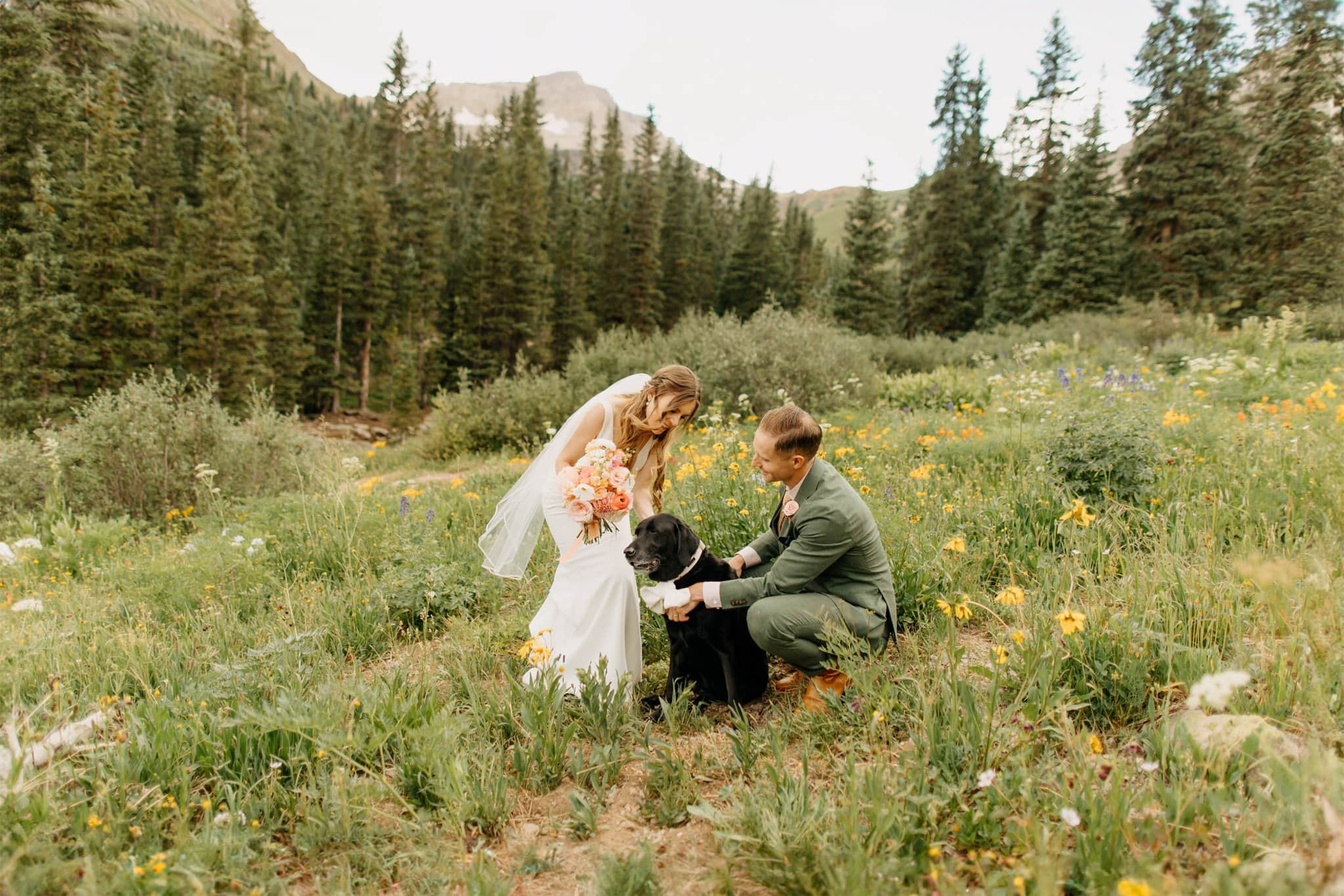 romantic elopement among the wildflowers in Ouray