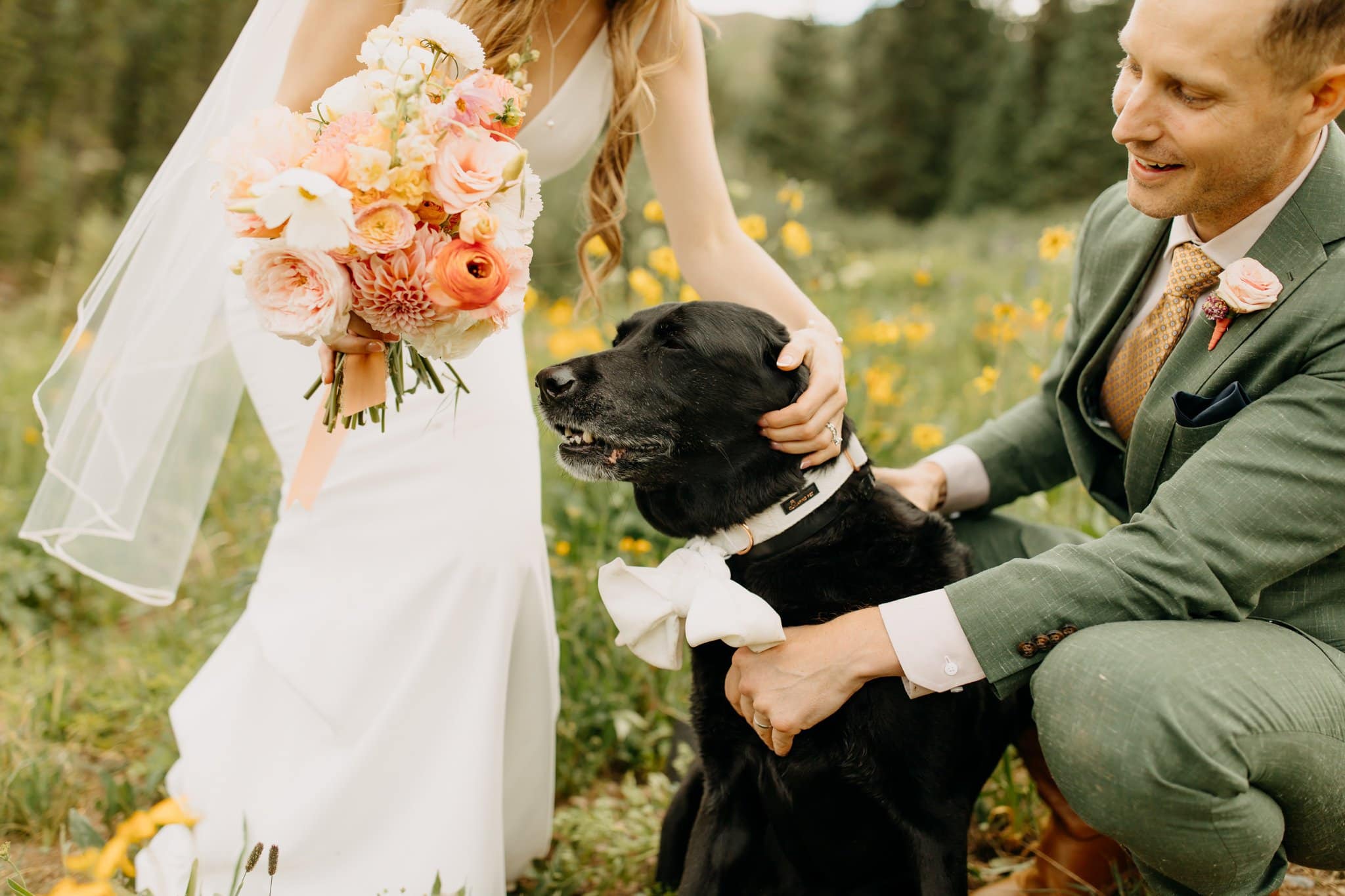 romantic elopement among the wildflowers in Ouray