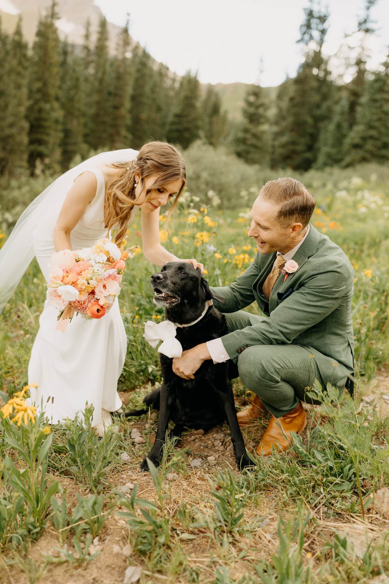 romantic elopement among the wildflowers in Ouray