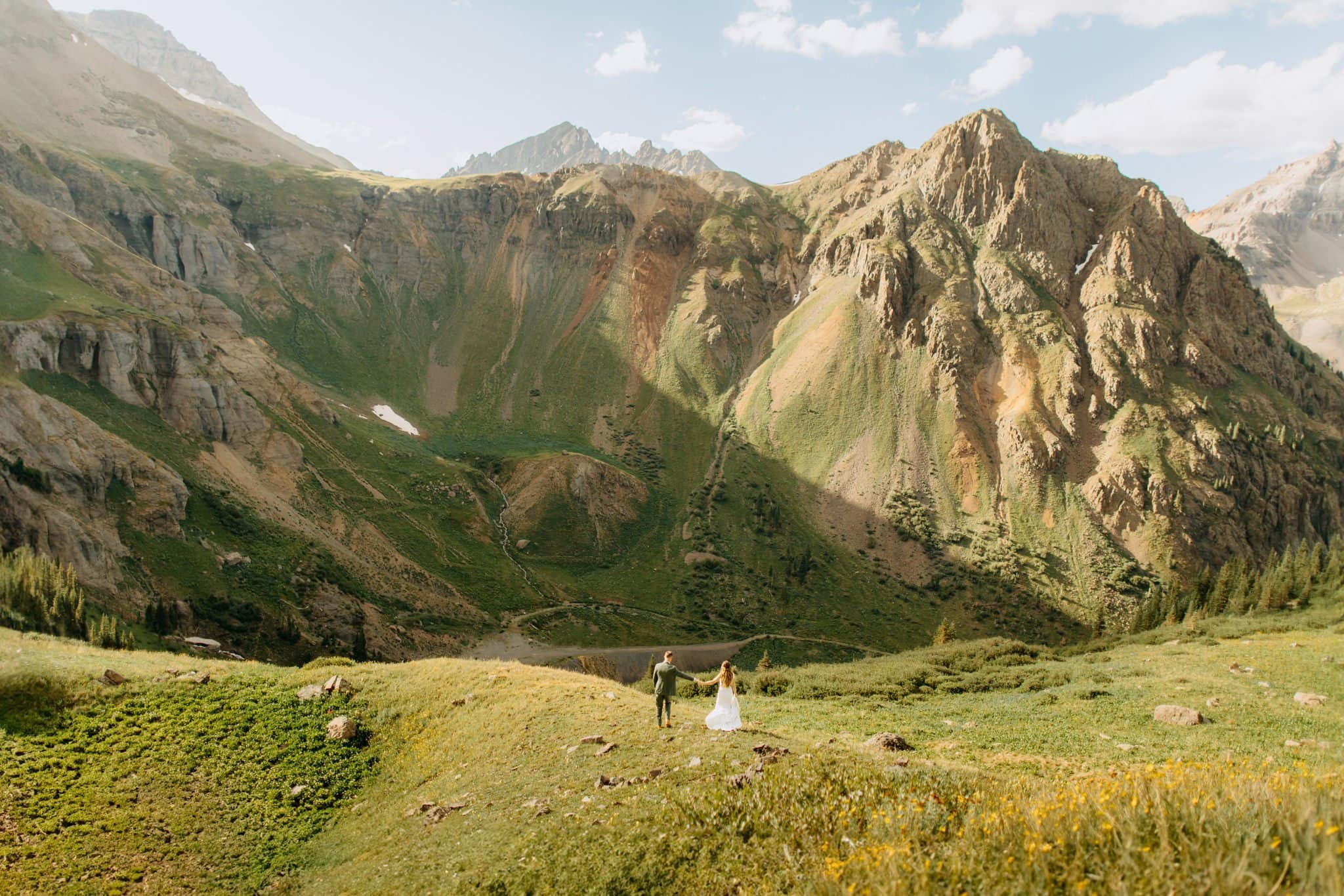 romantic elopement among the wildflowers in Ouray