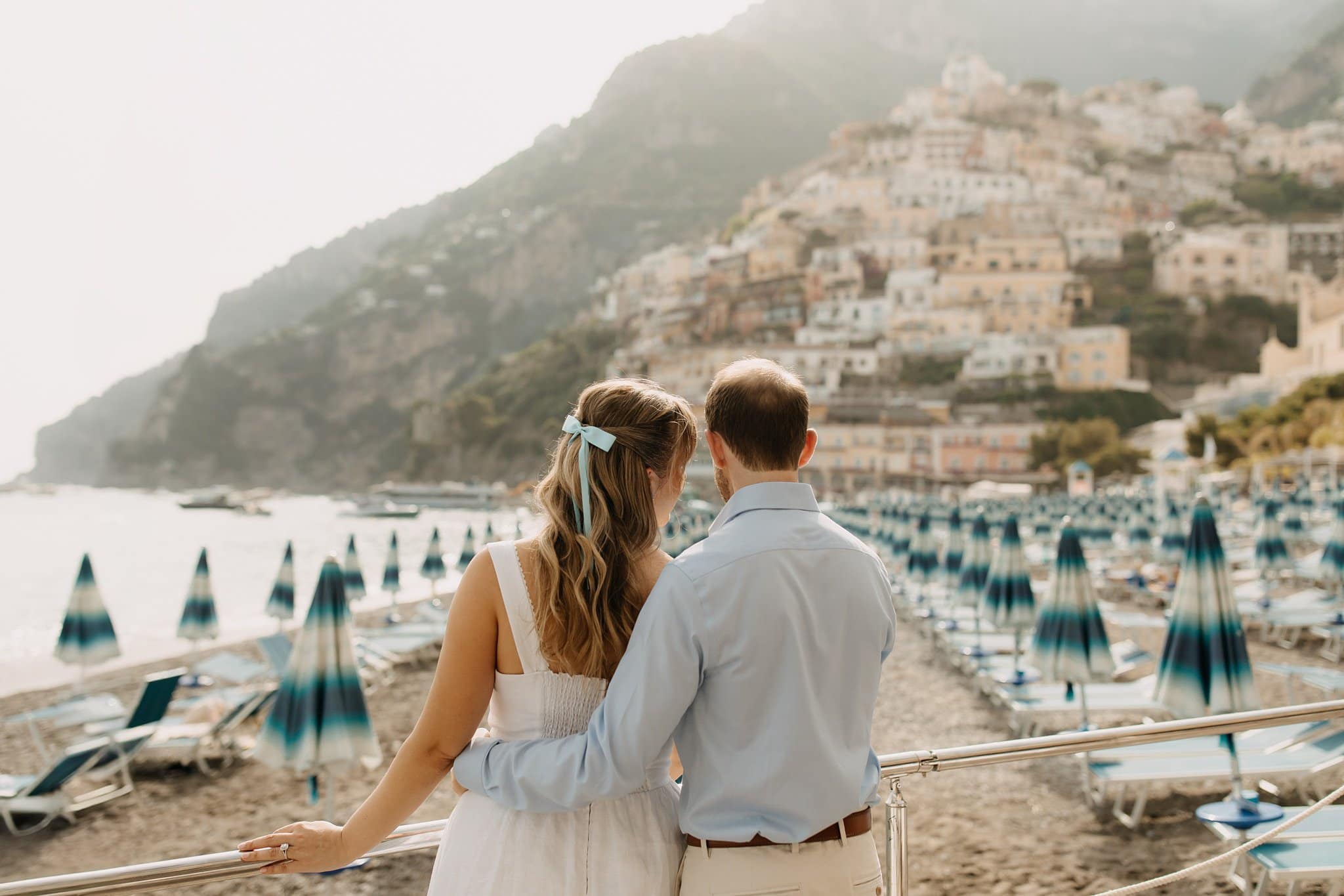 Engagement session on the beach in Positano