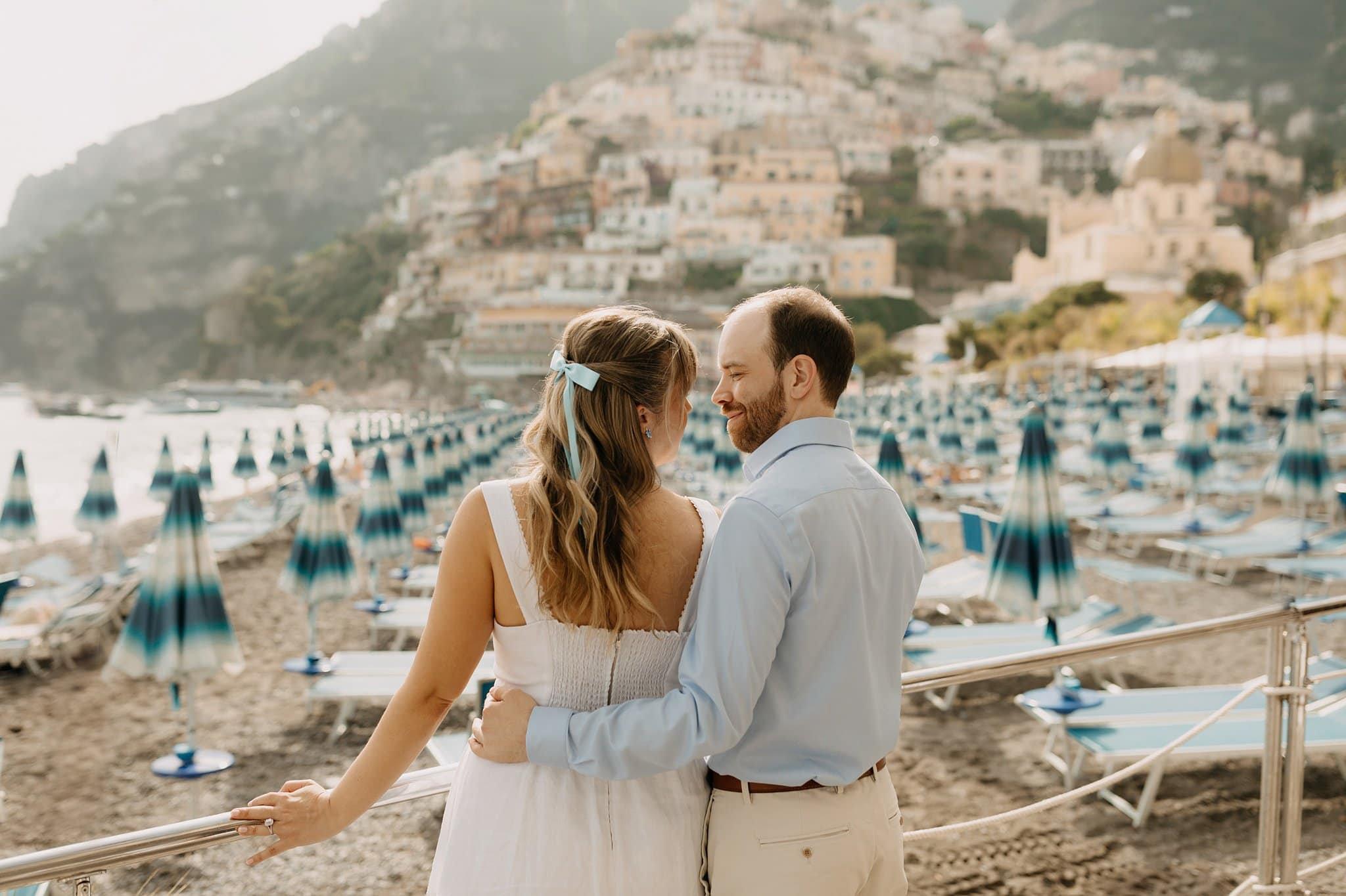 Engagement session on the beach in Positano