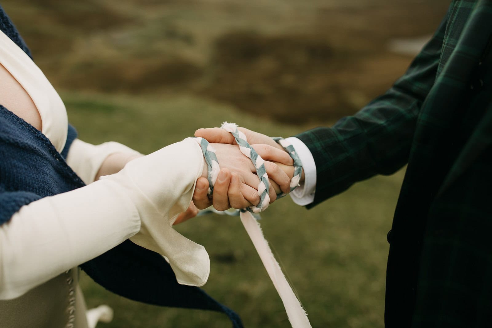 Handfasting ceremony at the Quiraing, Isle of Skye elopement