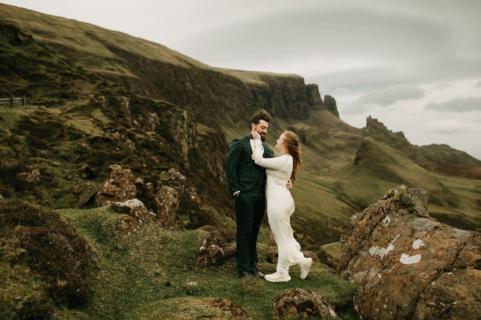 Couple eloping at the Quiraing, Isle of Skye