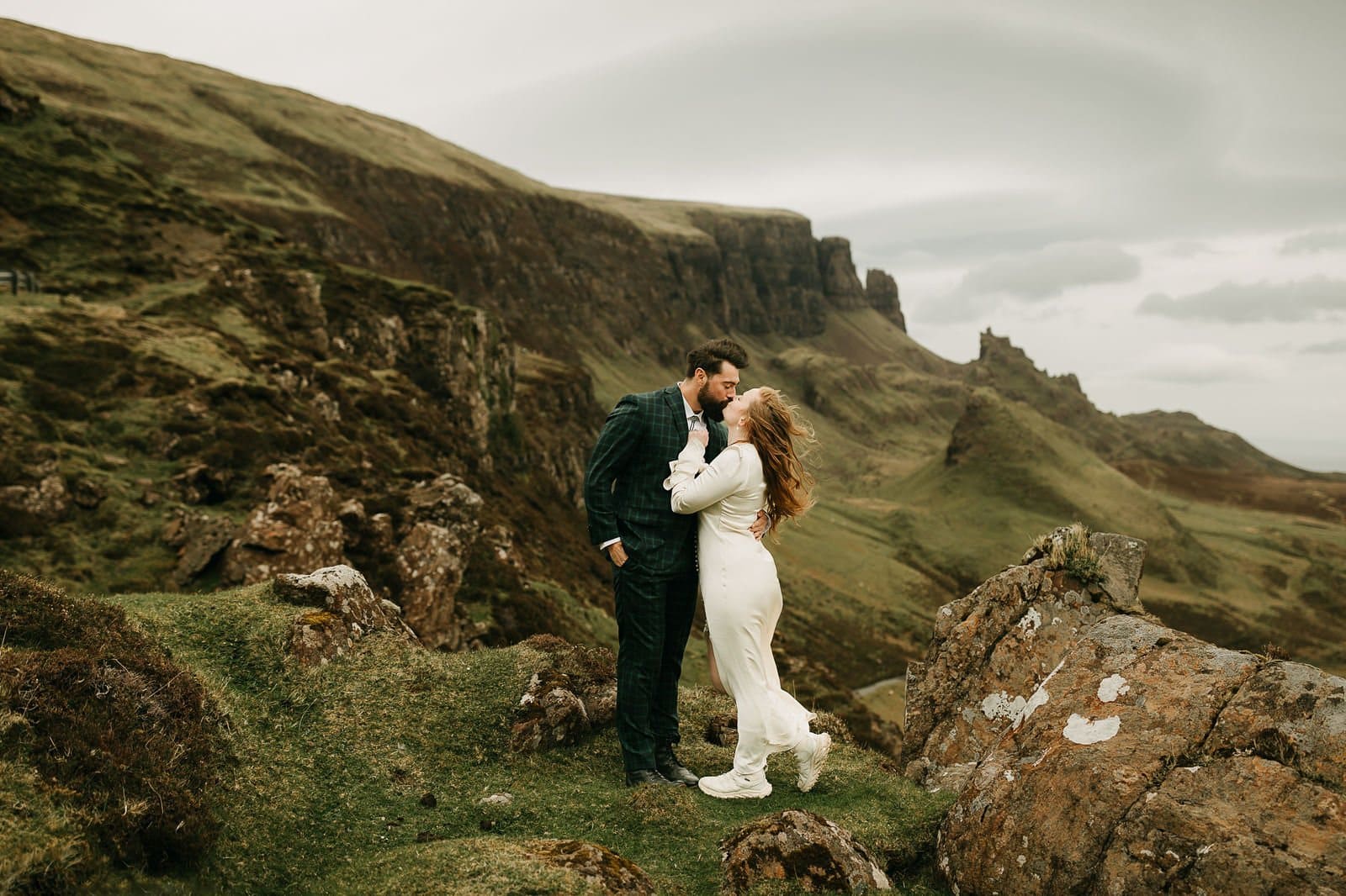 Couple eloping at the Quiraing, Isle of Skye