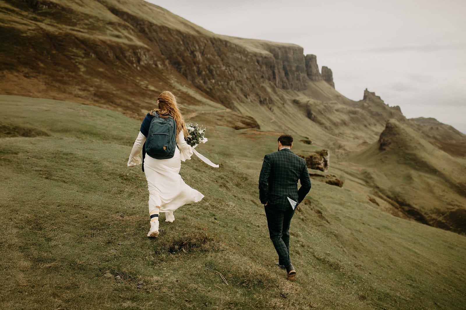 hiking elopement at the Quiraing on the Isle of Skye in Scotland