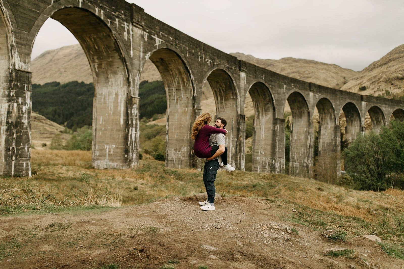 Adventurous Engagement at glenfinnan viaduct