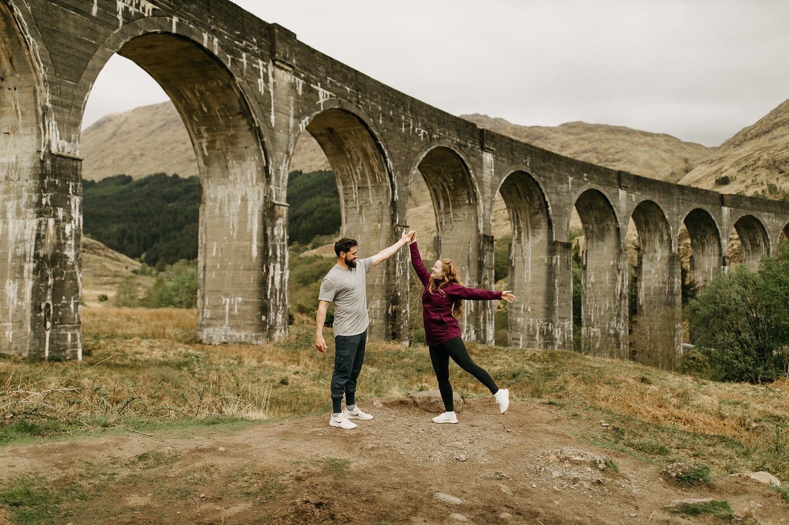 Adventurous Engagement at glenfinnan viaduct