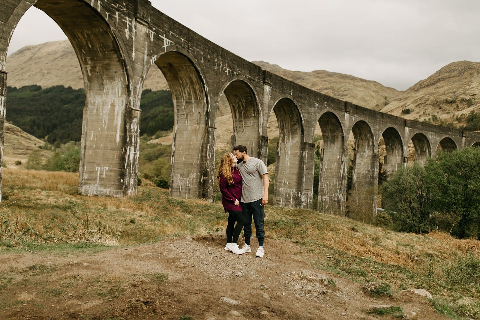 Adventurous Engagement at glenfinnan viaduct