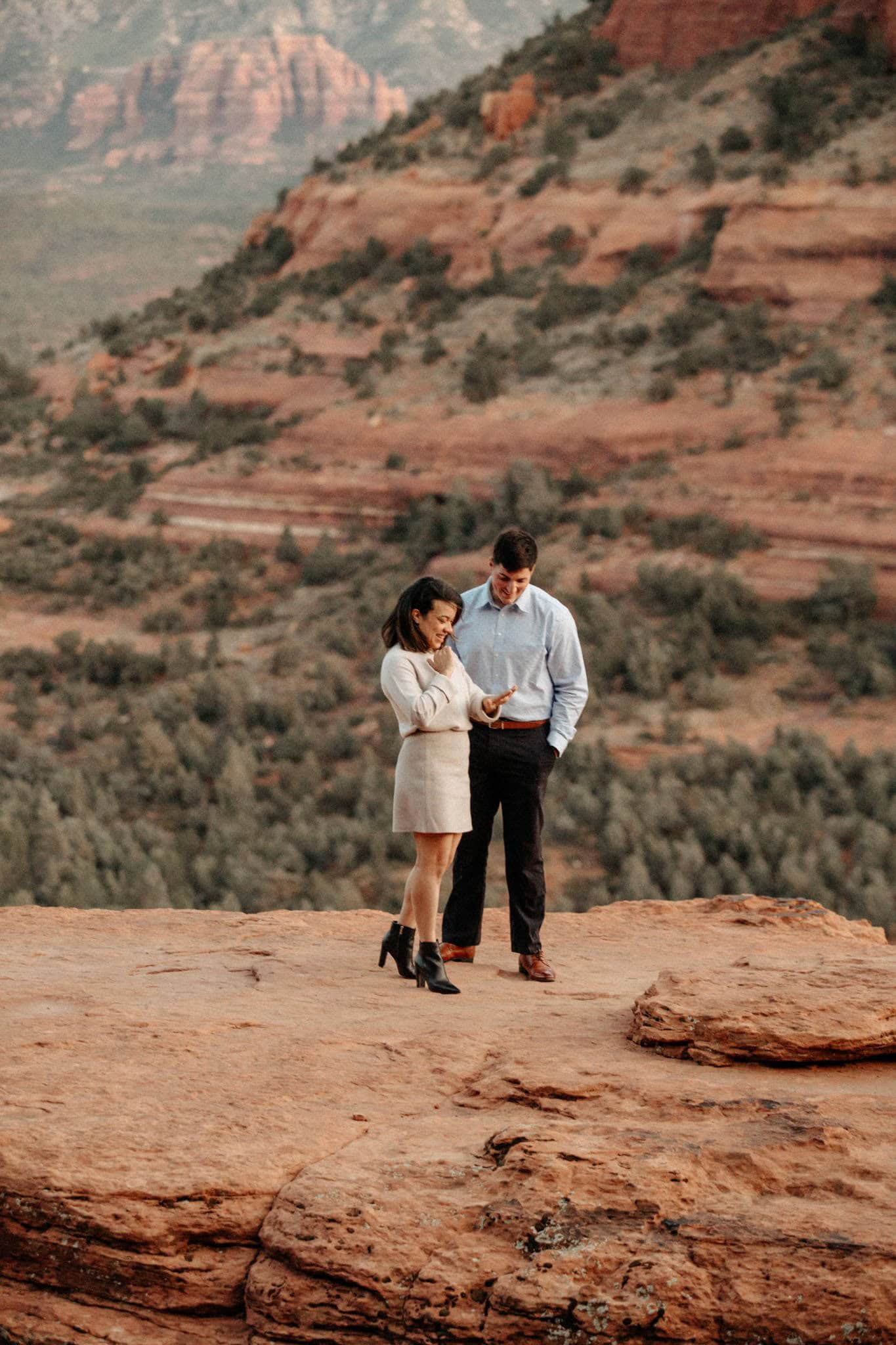 Sunrise Proposal at Devils Bridge in Sedona