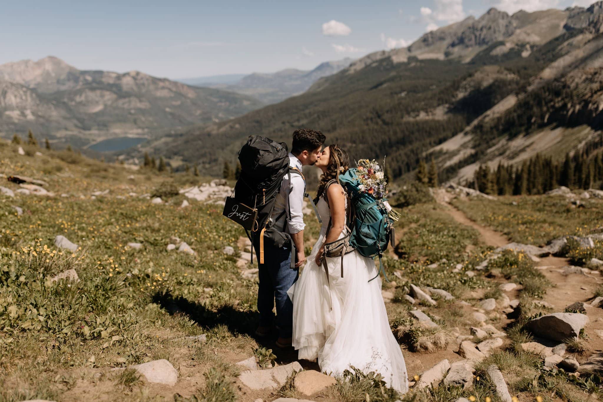 Sunrise Hiking Elopement at an Alpine Lake in Telluride