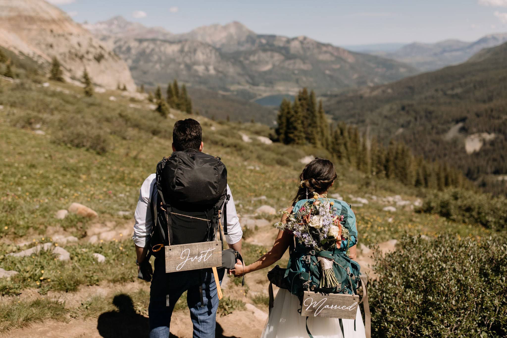 Sunrise Hiking Elopement at an Alpine Lake in Telluride
