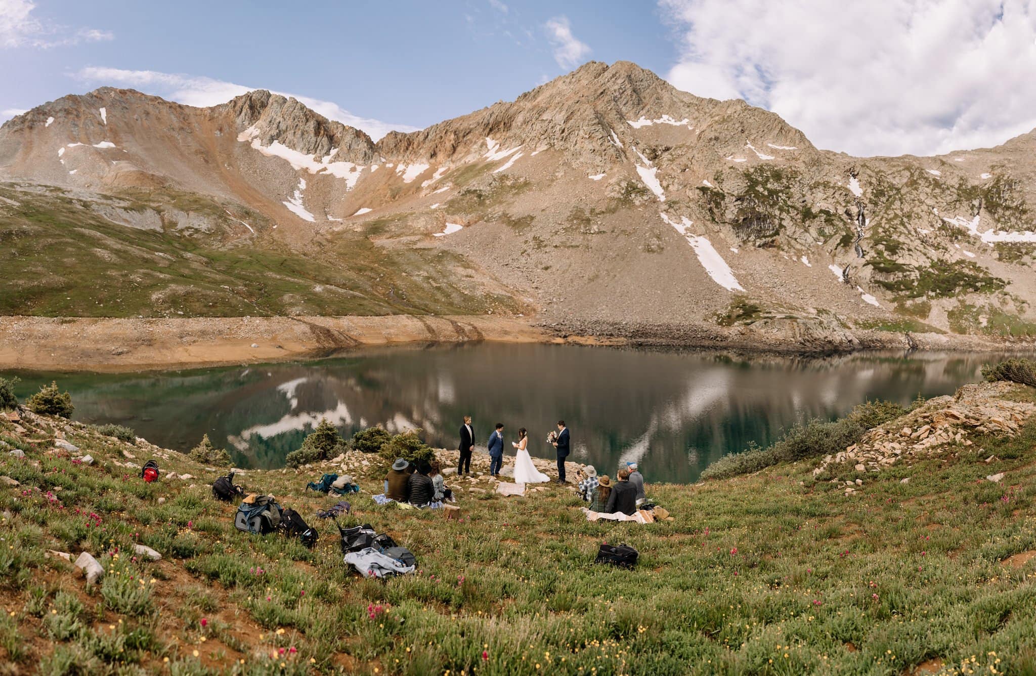 Sunrise Hiking Elopement at an Alpine Lake in Telluride