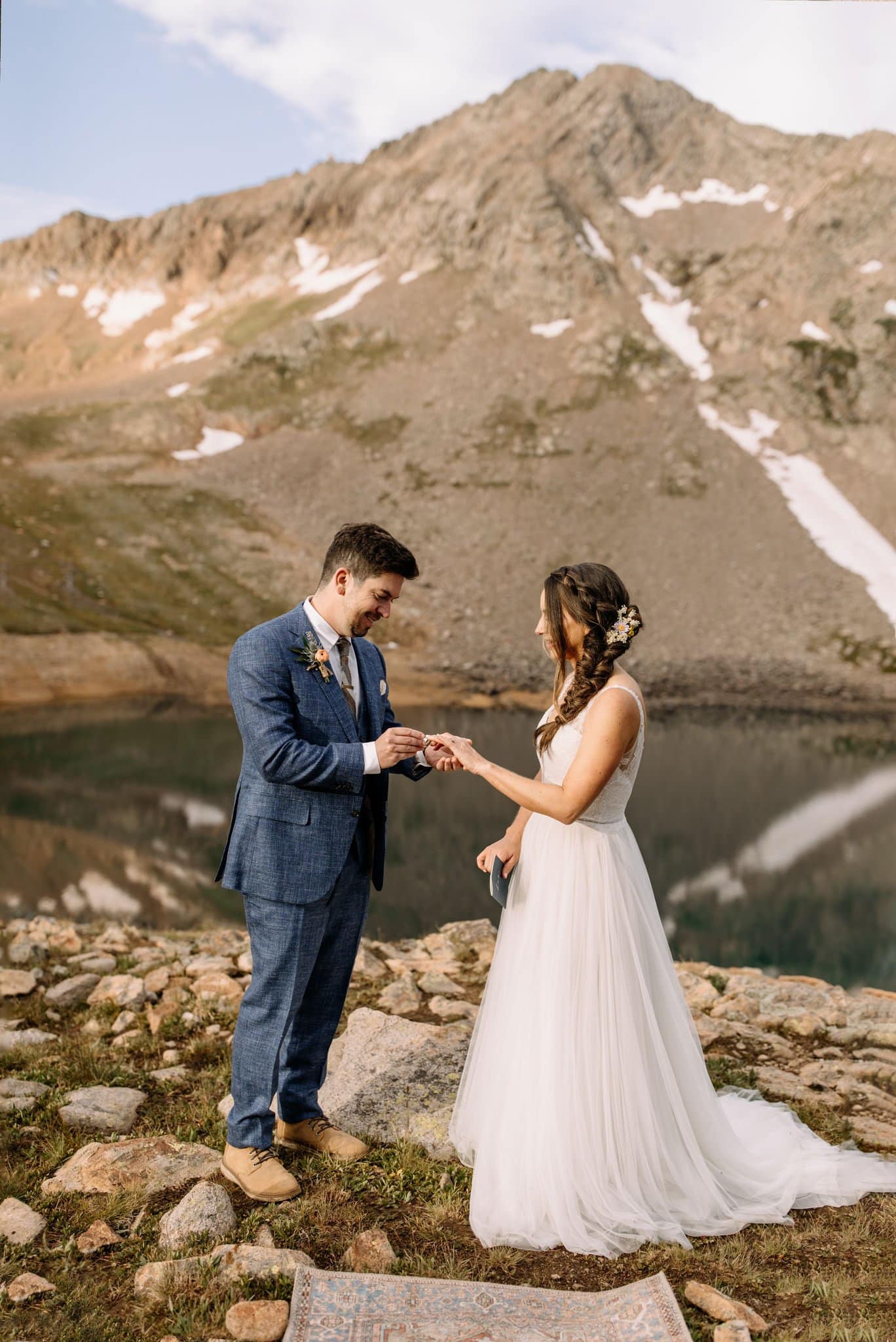 Sunrise Hiking Elopement at an Alpine Lake in Telluride