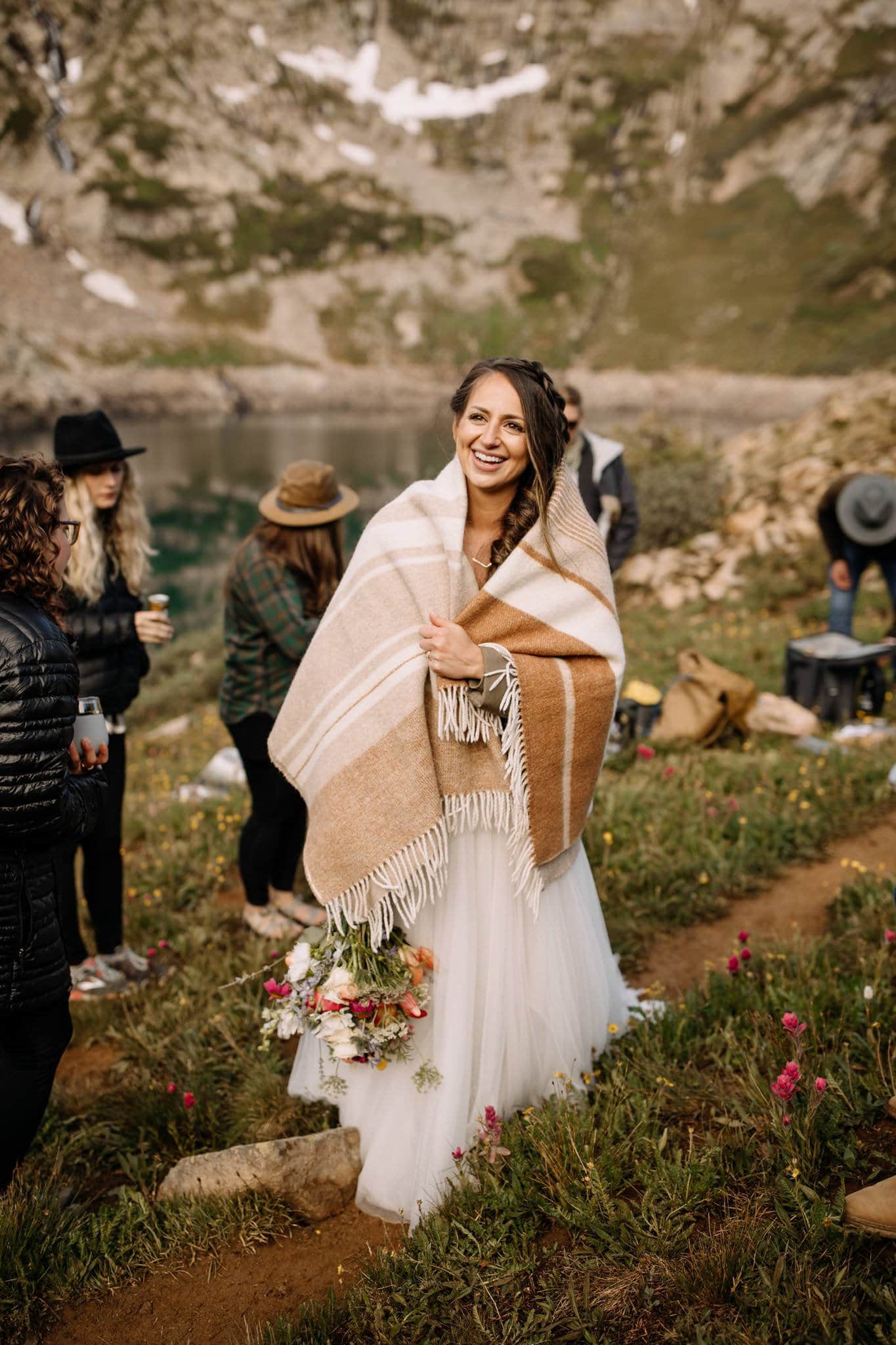 Sunrise Hiking Elopement at an Alpine Lake in Telluride
