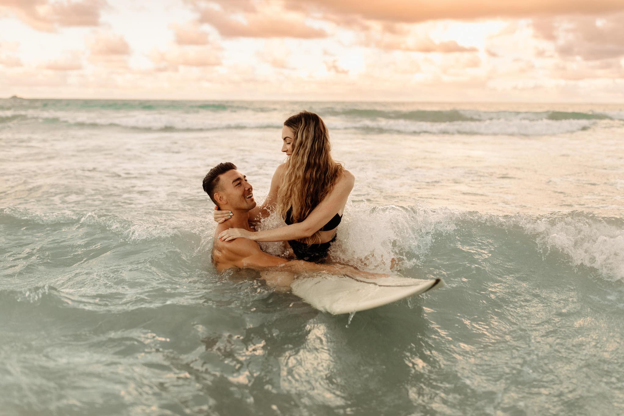 Couples Surf Session on Oahu, Hawaii