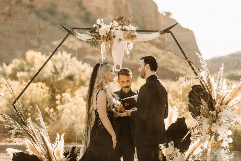 Taylor and Erik’s Gothic Wedding at Red Earth Venue in Moab, UT
